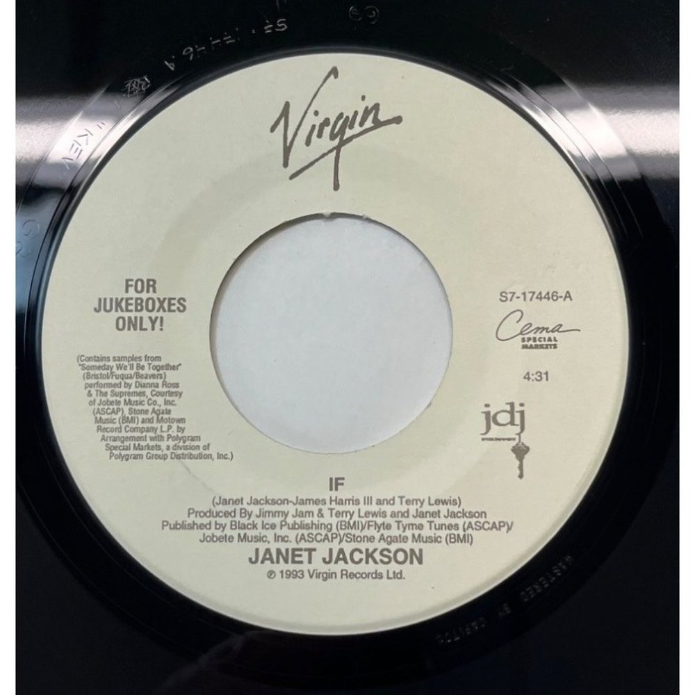 Janet Jackson If / One More Chance 45 Pop 1993 Virgin 17446 VG+